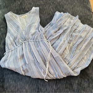 Striped Blue and White Jumpsuit